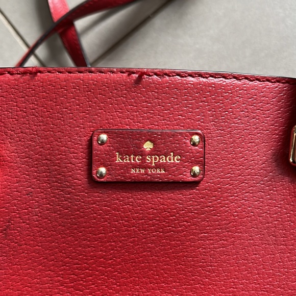 KATE SPADE red satchel purse tote - Picture 11 of 14